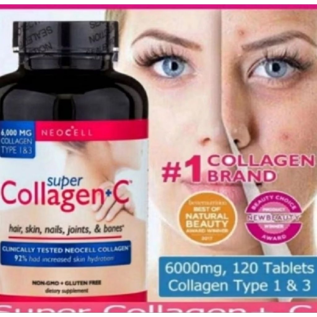 NEOCELL SUPER COLLAGEN C POWDER TYPE 1 & 3 120 TABLET ORIGINAL - NEOCELL