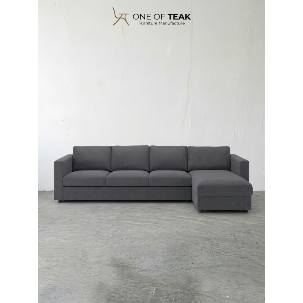 Sofa L Rangka Jati | Sofa Tamu Minimalis | Sofa Estetik Jati