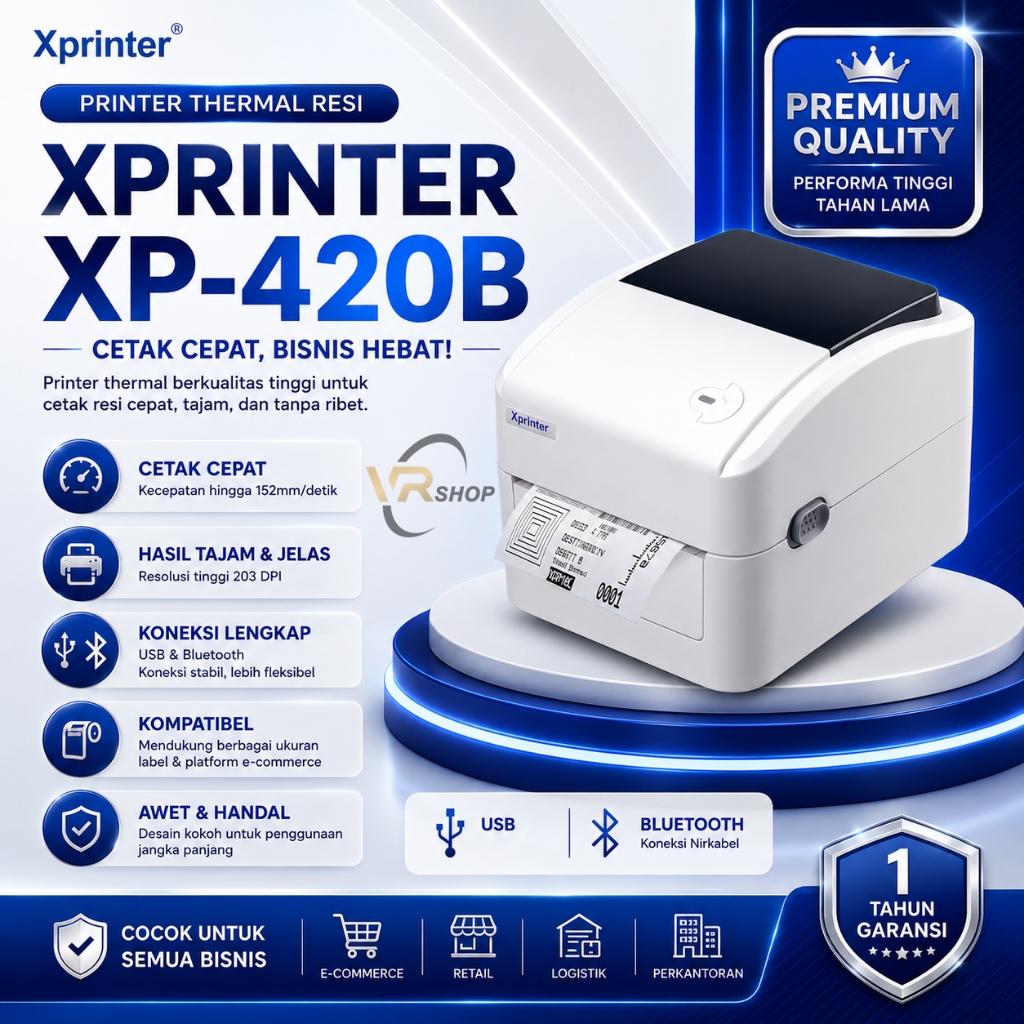 Printer Resi XPrinter XP420B XP-420B USB Bluetooth