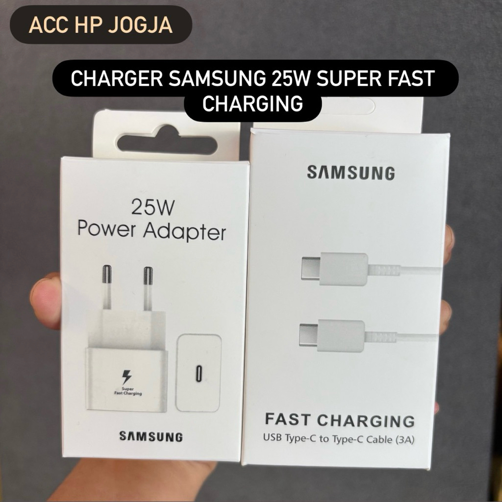 Charger Adaptor Samsung 25 Watt Super Fast Charging Kabel C to C 1 Meter