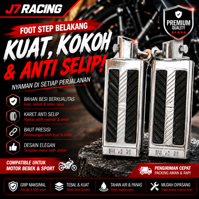 Foot Step Besi Belakang Variasi Pedal Motor Universal