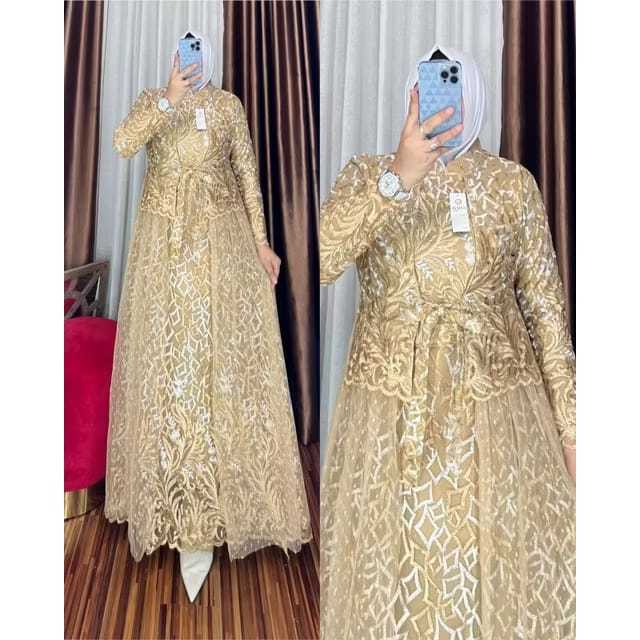 GAMIS DRESS SABYAN BROKAT PREMIUM BROKAT TILE PREMIUM REAL PICT BRUKAT MEWAH BANGET