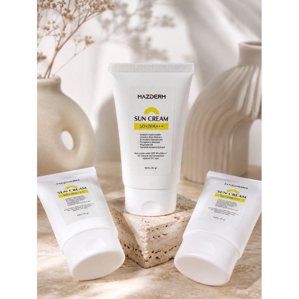 D2 SUN CREAM BRUBAH NAMA MENJADI MAZDERM SUNSCREEN GLOWING UV SPF 50 PA +++ 60 ML