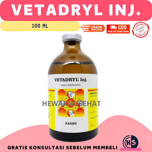 VETADRYL 100ML - SANBE ANTIHISTAMIN HEWAN