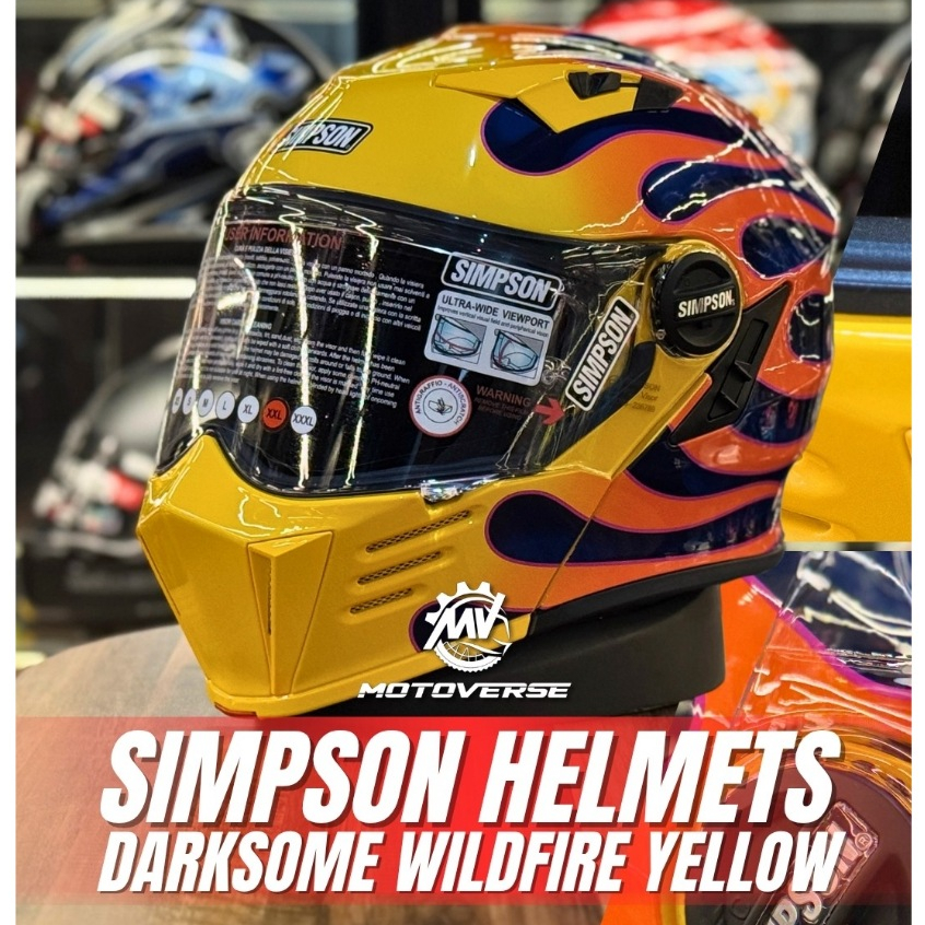 SIMPSON Darksome Wildfire (Free PINLOCK) - Helm Simpson Modular Helm Flip Up
