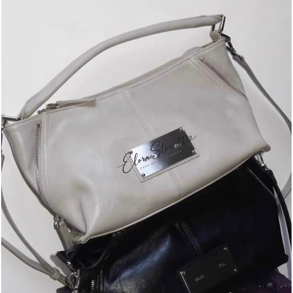 Matin Kim Bag - Matin Kim Size Zipper Two Way Bag Grey