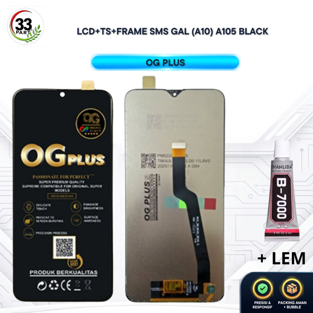 LCD Touchscreen SMS GAL (A10) A105/M10/M105 Layar HP