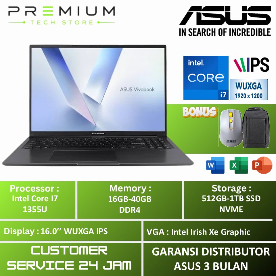 Asus Vivobook 15 F1605VA Intel Core I7 1355U 16GB 512GB WUXGA Ips Windows 11