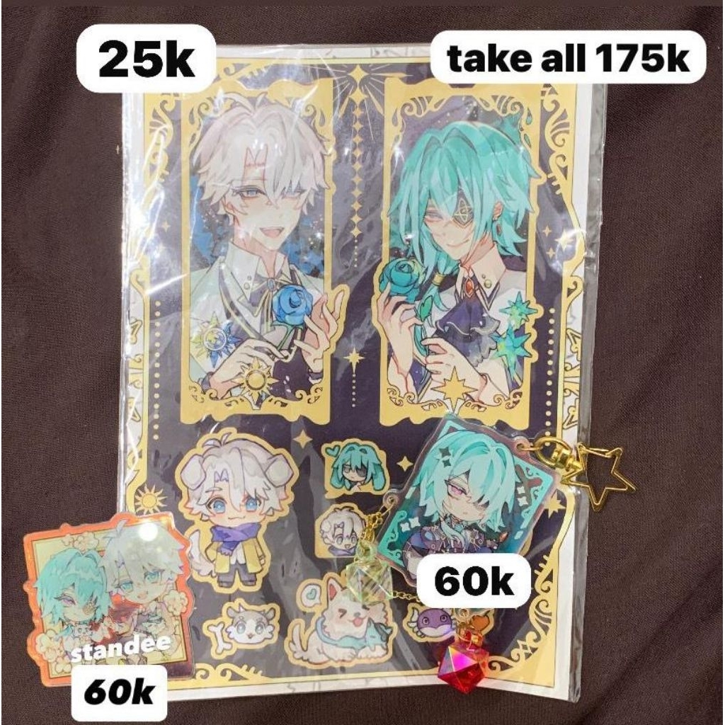 [READY] FAN MERCH PHAINAXA PHAINON ANAXA | Sticker sheet, gantungan kunci, blockie / standee