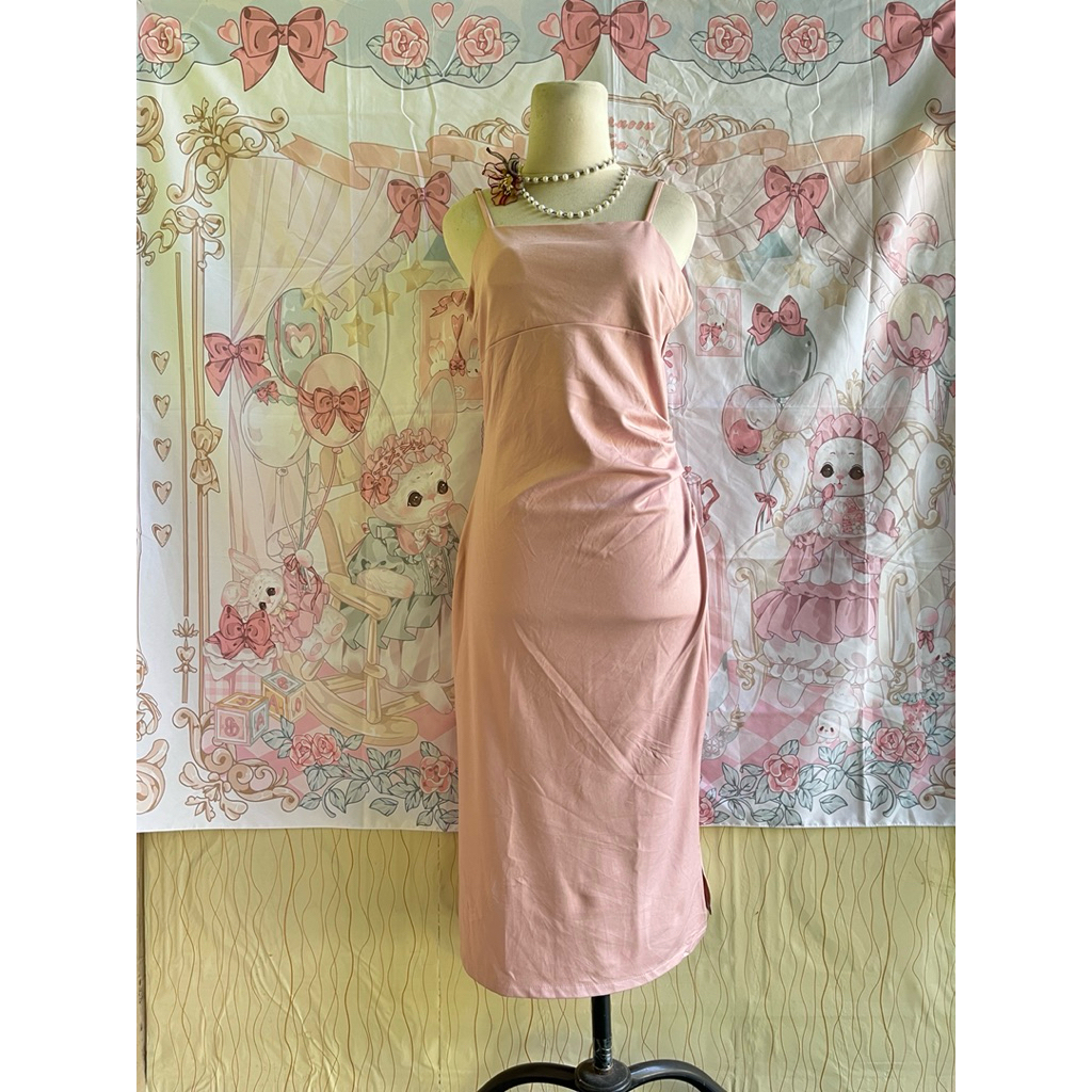 Korean bodyline dress pressbody gaun pesta simple casual
