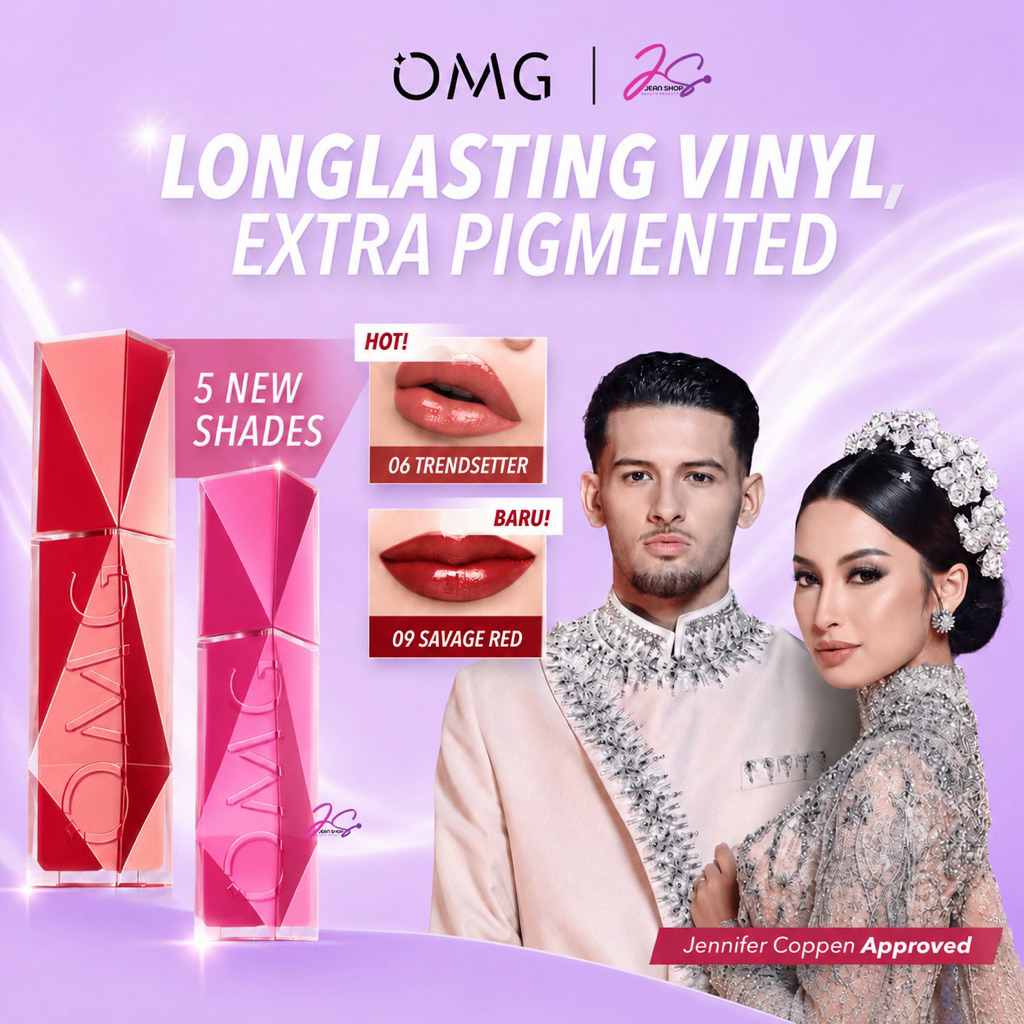NEW  OMG OH MY GLAM Colorlast Lip Vinyl 2.5 g - Transferproof Gloss - Longlasting Stain- Intense Col