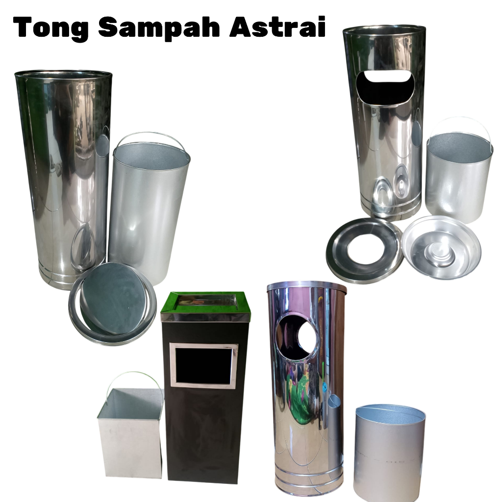 Tempat Sampah kotak / Tempat Sampah astrai / Tempat Sampah Stainless / Asbak Sampah stainless