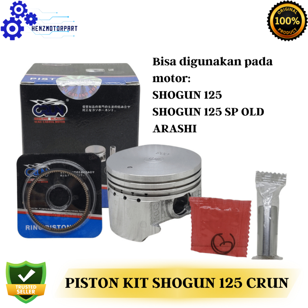 PISTON KIT SEHER KIT PISTON RING SHOGUN 125 / SHOGUN 125 SP OLD / ARASHI CRUN