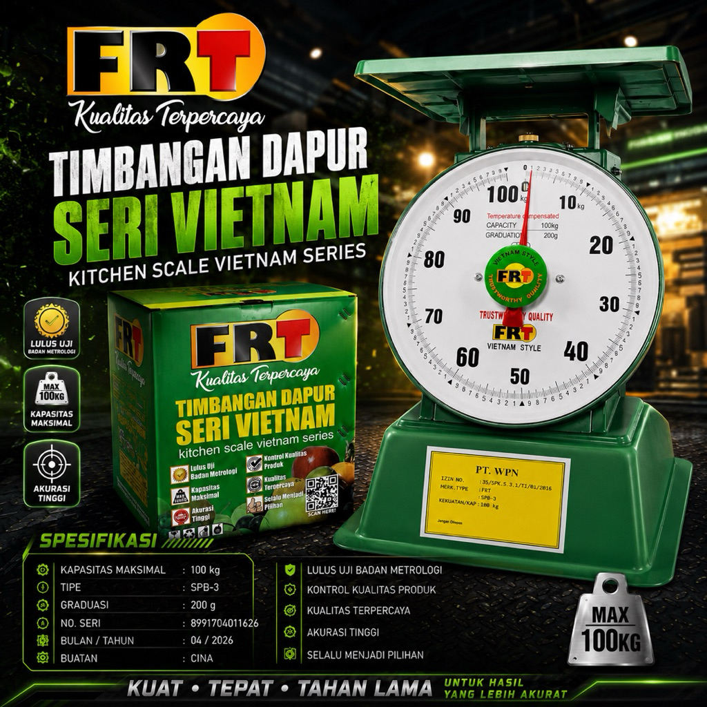 Timbangan Duduk FRT 100 KG / Timbangan Jarum Plat Manual 100 KG