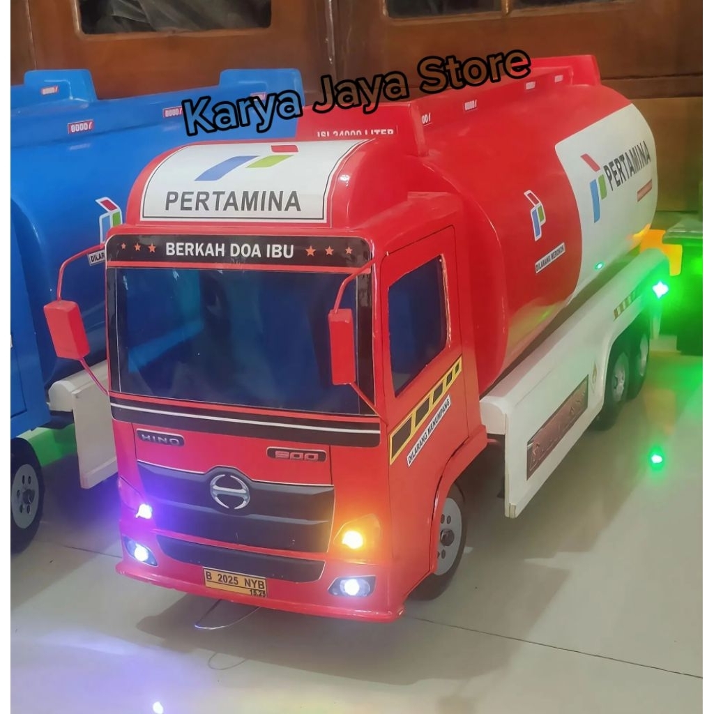 Mobilan Kayu Miniatur Mobil Truk Tengki Pertamina