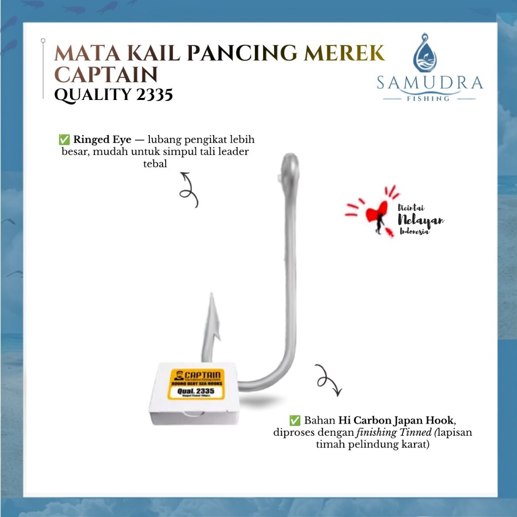 Mata Kail Pancing Merek Captain (No 6 - 20)