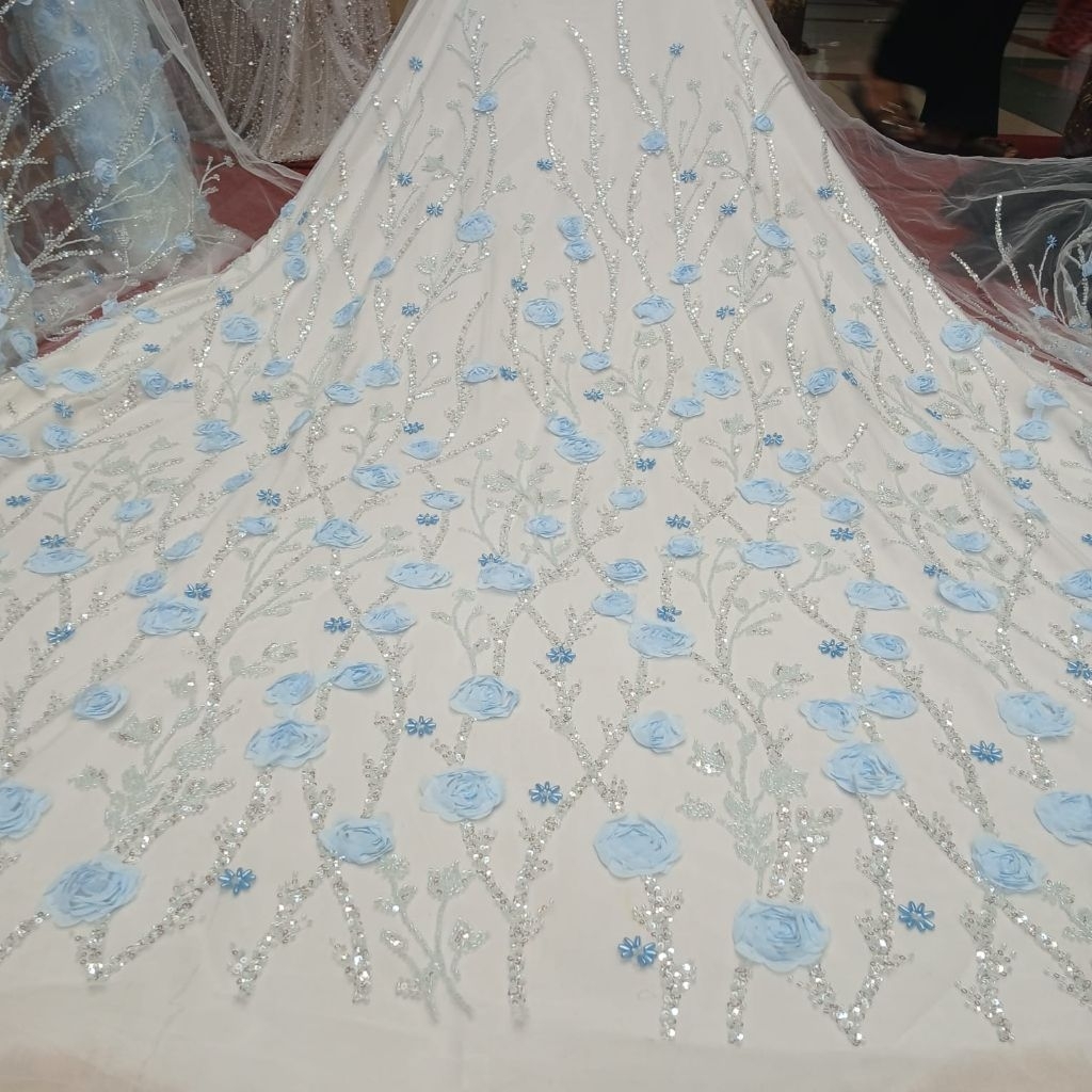 PAYET TERBARU MEWAH. kain tile payet bunga timbul 3d