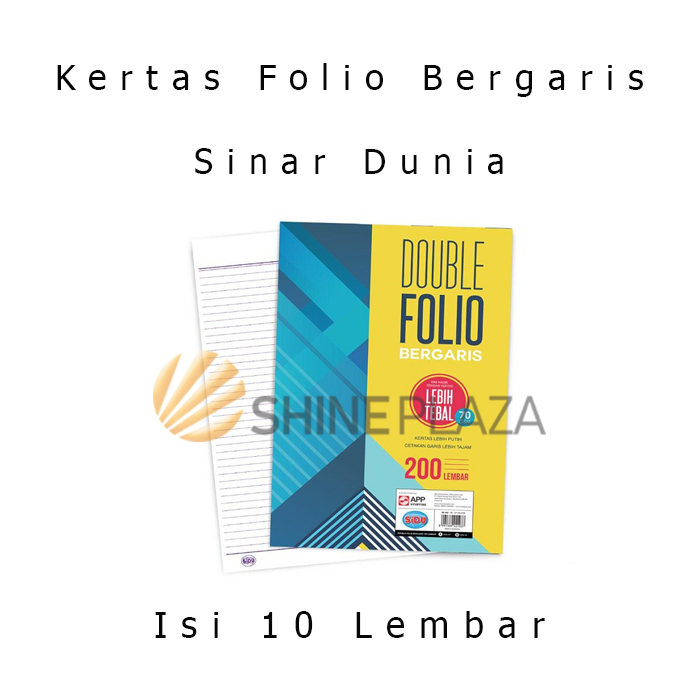 Kertas Double Folio Bergaris SIDU - Kertas Sinar Dunia Garis F4 Isi 10 Lembar