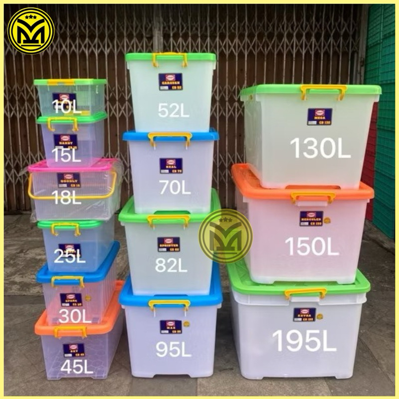 Kontainer Plastik Bening dengan Roda untuk Penyimpanan Serbaguna