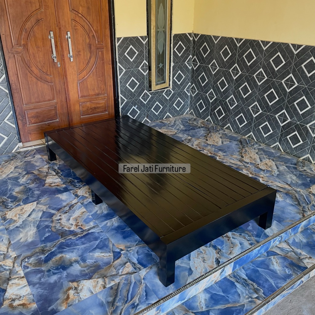 Dipan Lesehan Tempat Tidur Pendek Model Minimalis Kontruksi Kayu Jati