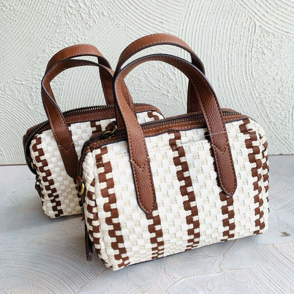 Sydney Satchel mini neutral stripe pattern