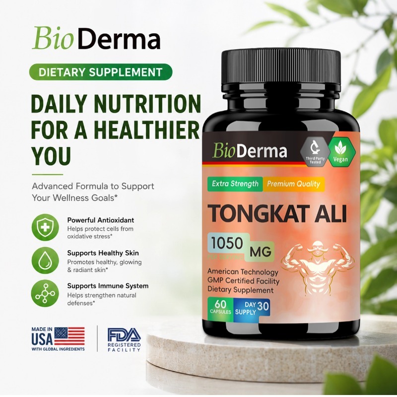 Tongkat Ali Suplemen Herbal Premium untuk Vitalitas Pria Dewasa 60 Kapsul