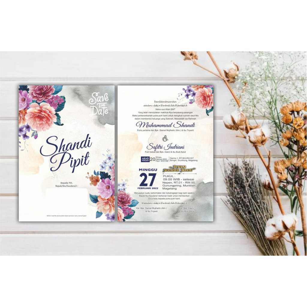 Undangan Pernikahan Murah Custom - Undangan Pernikahan Aesthetic Gopek Lite