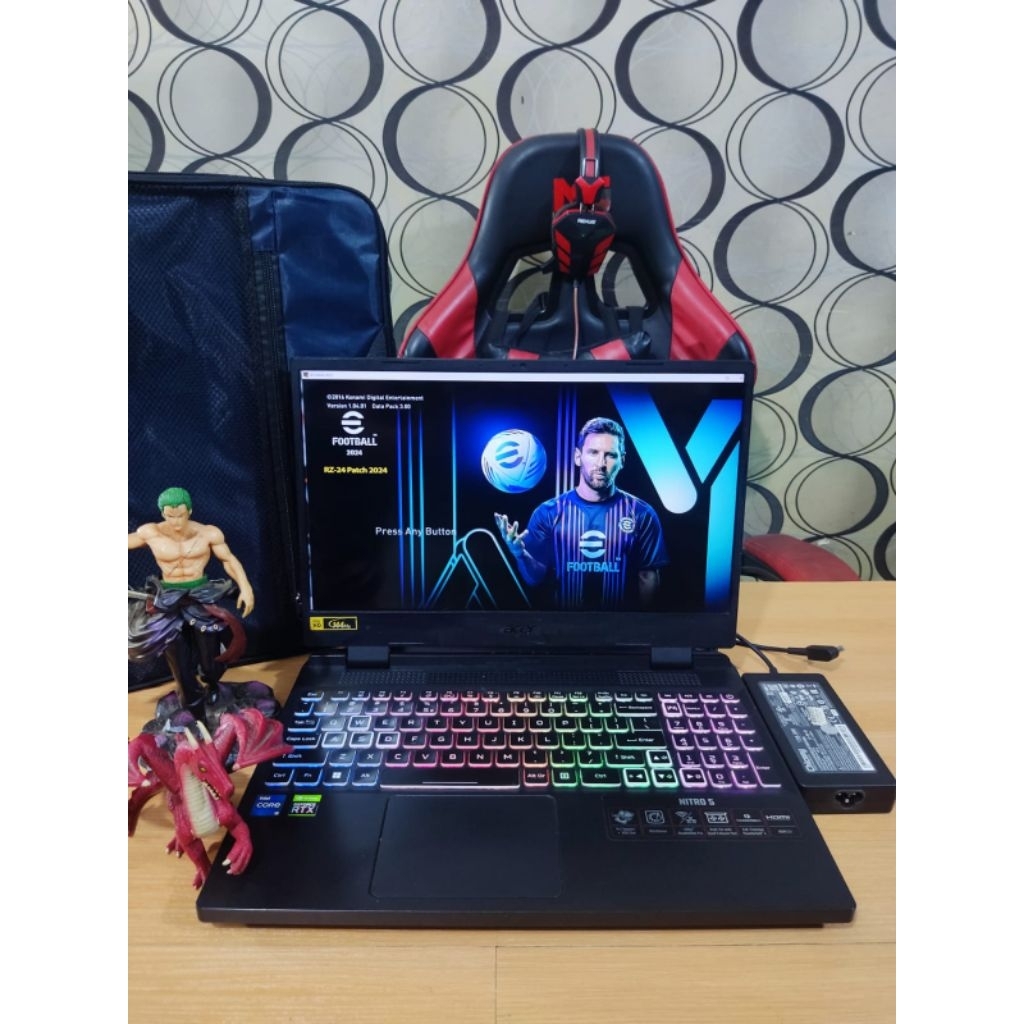 Laptop Gaming ACER NITRO 5 Core i5 gen12 Ram 16/512gb Ssd Vga Rtx Siap Pakai COD