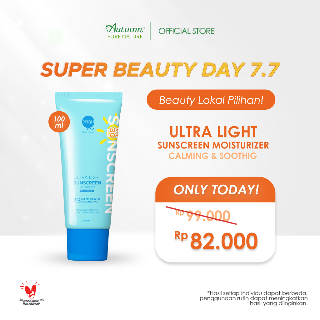 Pipiqiu Ultra Light Sunscreen Moisturizer Calming & Soothing SPF 30PA+++ | 100ml (PSPC)
