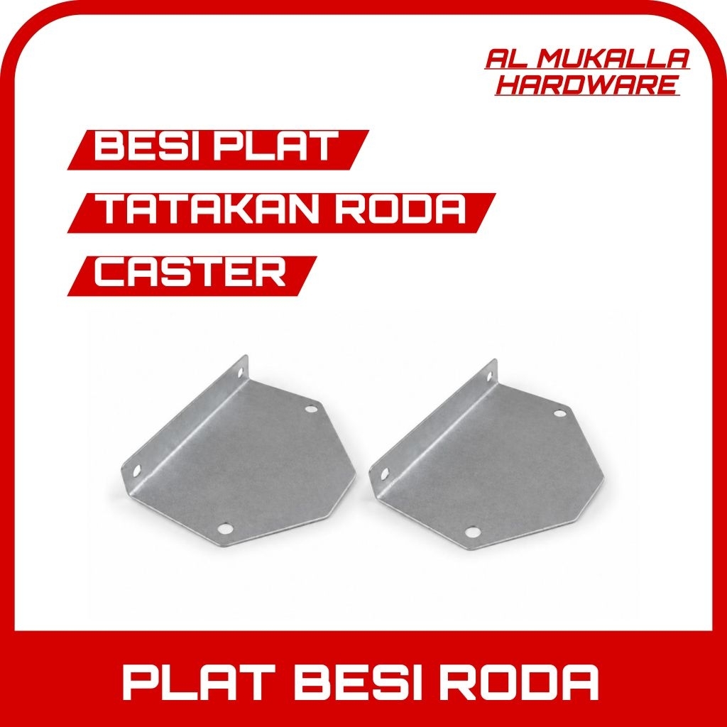 Plat Tatakan Roda Caster Etalase | Plat Besi Roda Etalase Kaca Aluminium