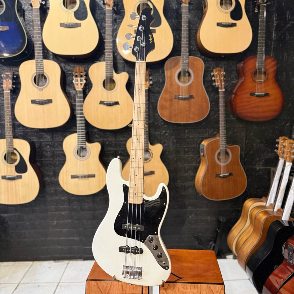 Bass Elektrik Listrik Difergio Orches White Model Jass Bass Neck Maple