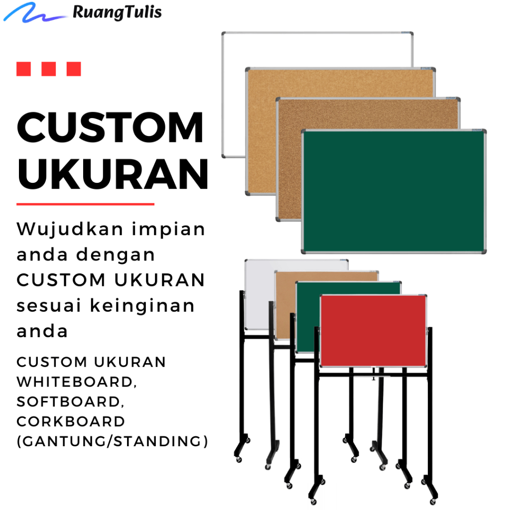 Custom Ukuran Papan Tulis (Softboard Bludru 40x100cm) / Softboard / Corkboard / Softboard Bludru / G