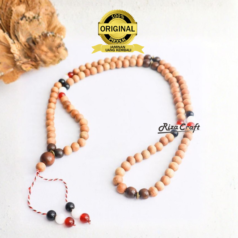 Kalung Tasbih Buddha Budha 108 Butir Aesthetic Kayu Cendana Gaharu Wangi Japamala Tali Tridatu Estet