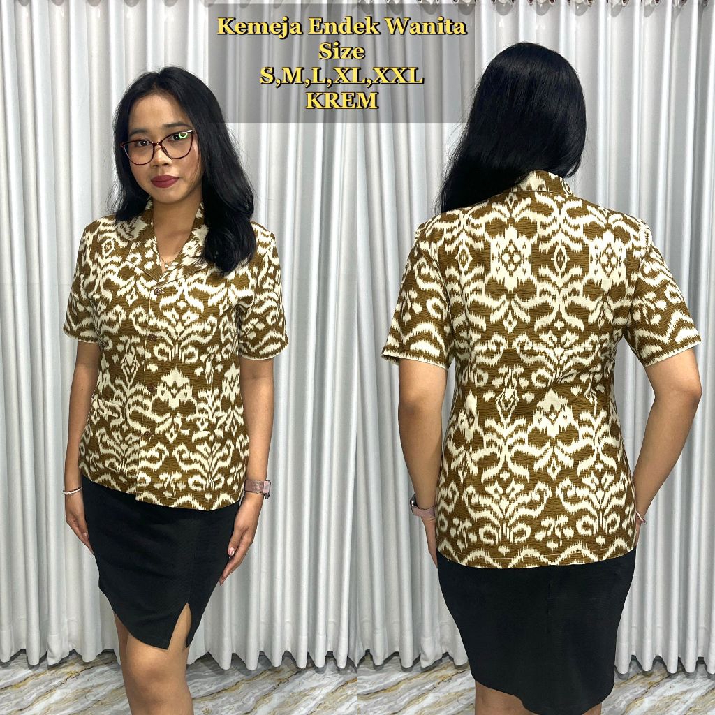 Kemeja Kantor Wanita motif Endek