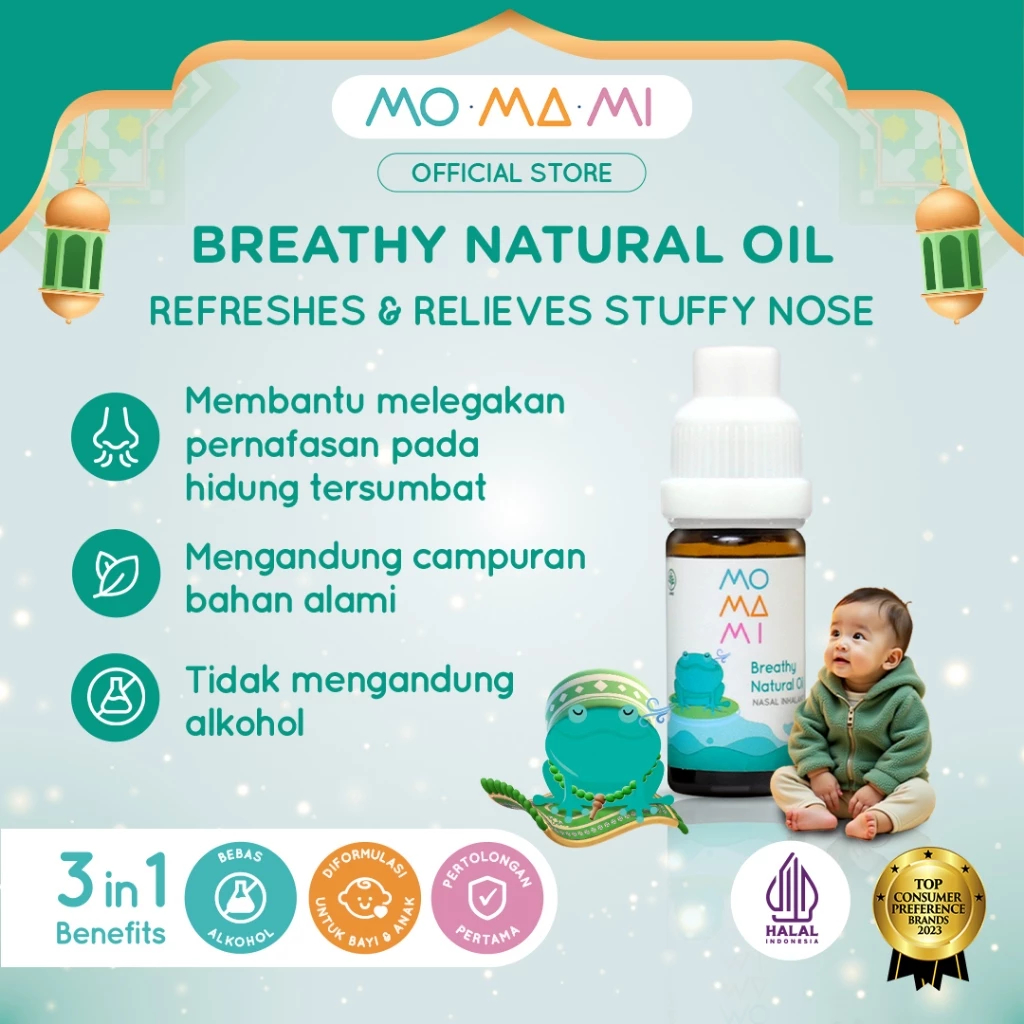 Momami Breathy Natural Oil  for Baby - Essential Oil untuk Pernafasan Hidung Tersumbat Anak Bayi[132