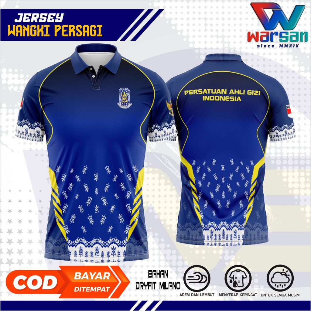 JERSEY WANGKI PERSAGI FULLPRINTING / KAOS KERAH PERSAGI DRYFIT / JERSEY POLO PERSAGI PENDEK