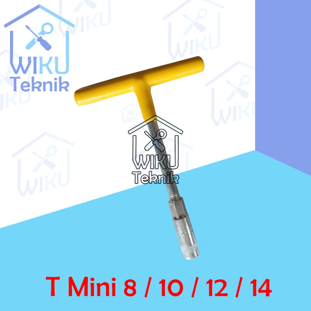 WiKu Kunci Sok T Mini 8 10 12 14 mm Kunci T Gagang Karet T8 T10 T12 T14