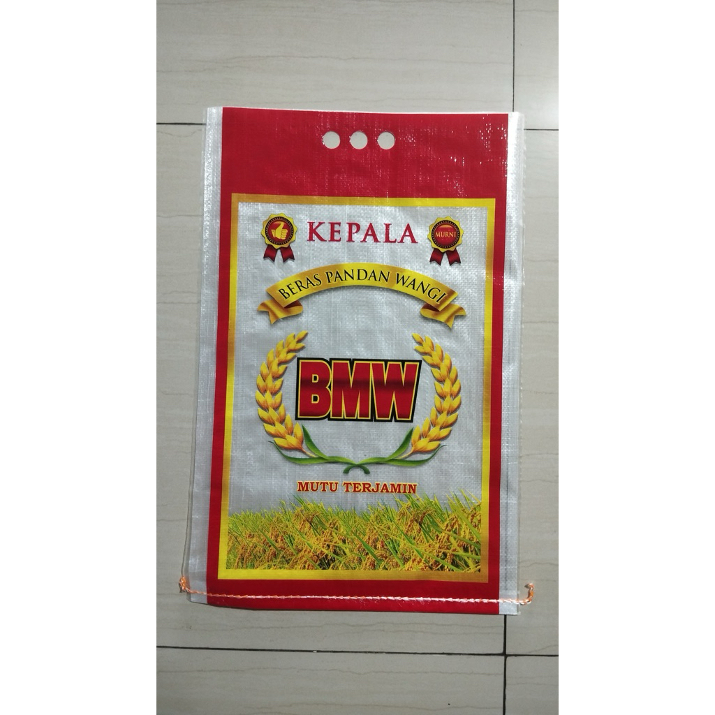 karung beras laminasi 5kg cap BMW