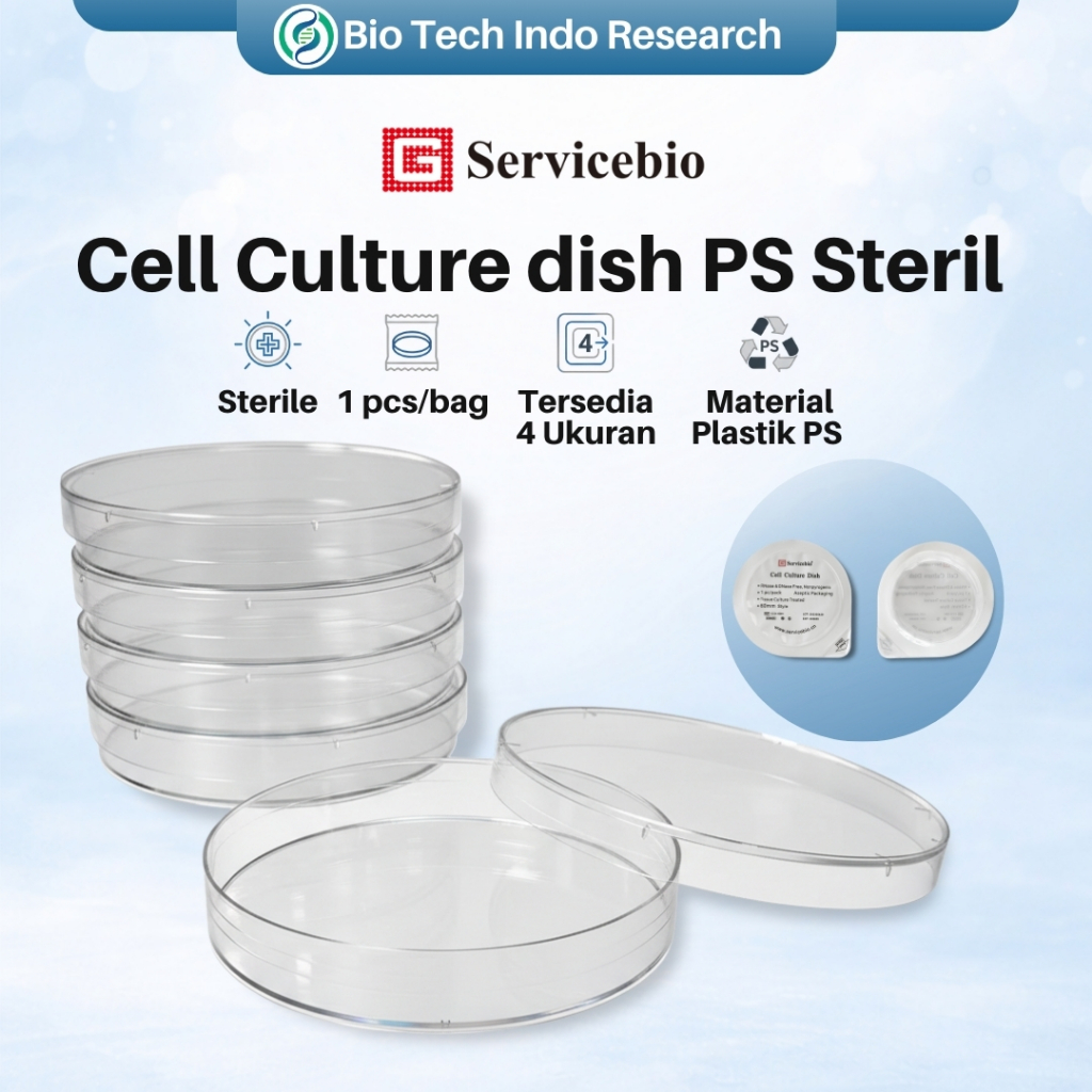Servicebio Cawan Petri Dish Petri Dish Cell Culture Dish Alat Laboratorium 3.5cm 6cm 10cm 15cm