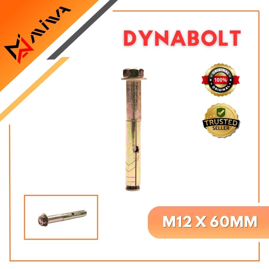(1 PACK) IB//WOWO Dynabolt M12 / M12x60 / M12x75 / M12x99 / M12x129 / M12X160 GROSIR