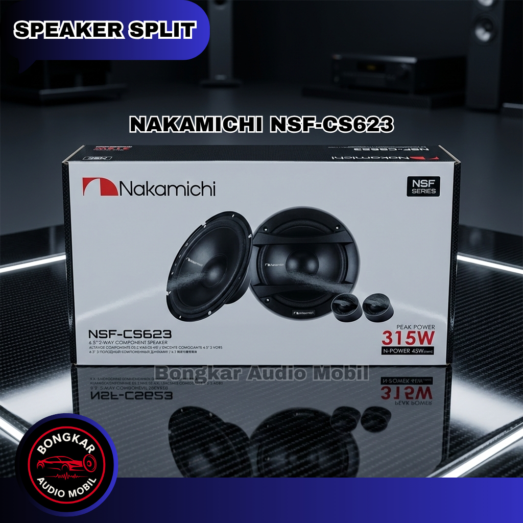Nakamichi NSF-CS623 : Speaker Split 2-Way Component 6.5 Inch - 315W Max Power