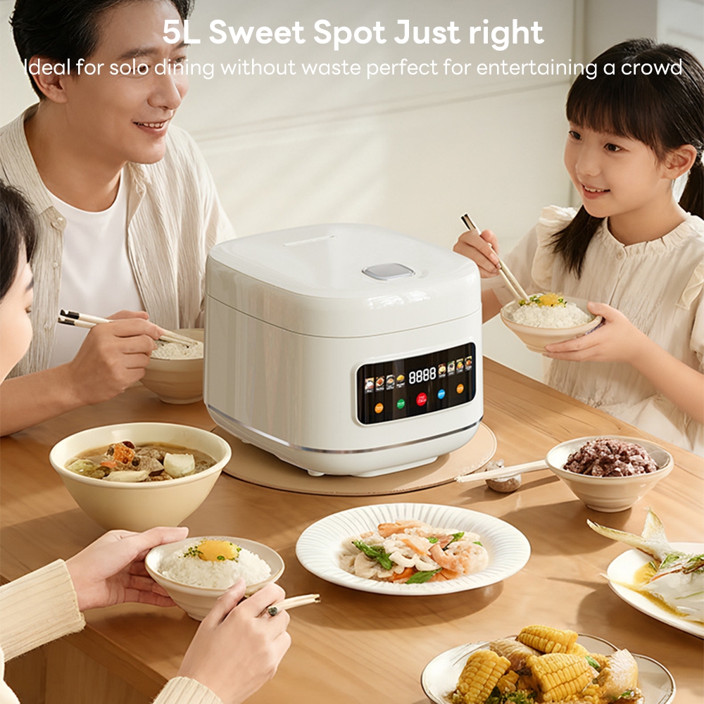 5L Rice Cooker Berkapasitas Besar Dengan Pengatur Waktu Memasak, Panci Bagian Dalam Anti Lengket,