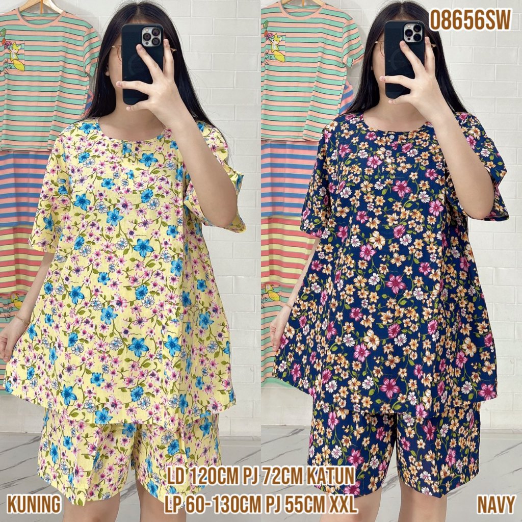 Baju Tidur Merlin HP XXL Jumbo Setelan Katun Motif karakter  - Bahan Katun Premium