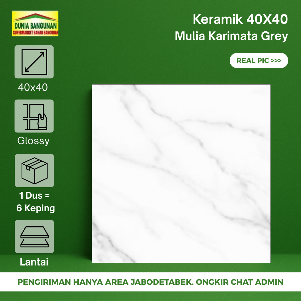 Keramik Lantai Dinding Carara 40x40 Mulia Karimata Grey Keramik Glossy Carara Licin