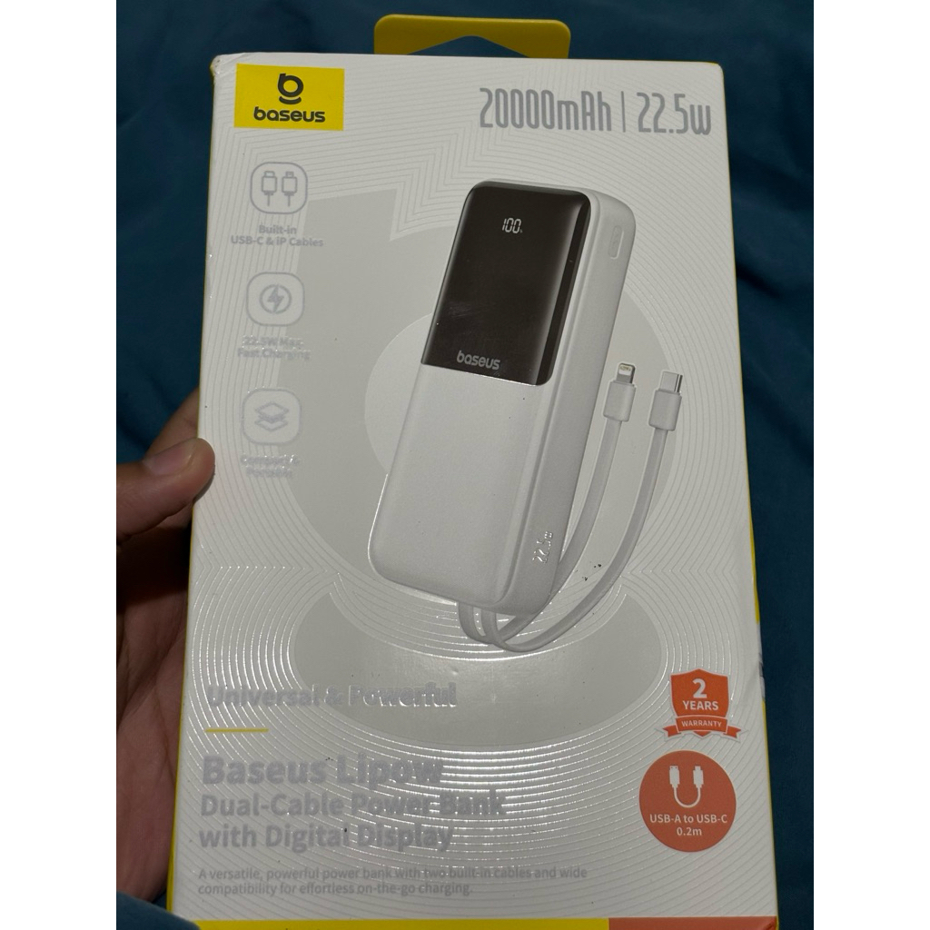 powerbank Baseus 20000mAh new putih