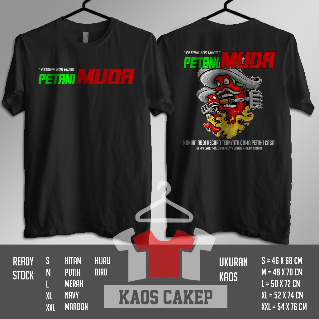 Kaos Petani Muda Pesona Bos Muda Petani Cabai Vektor Desain Kece Baju Distro