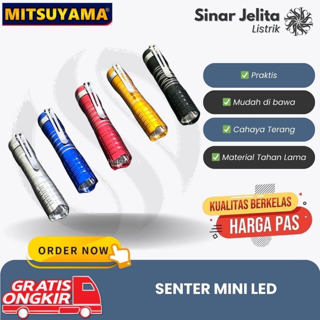 Senter Pena Mini LED | MITSUYAMA Mini LED Light | Senter Mini Baterai
