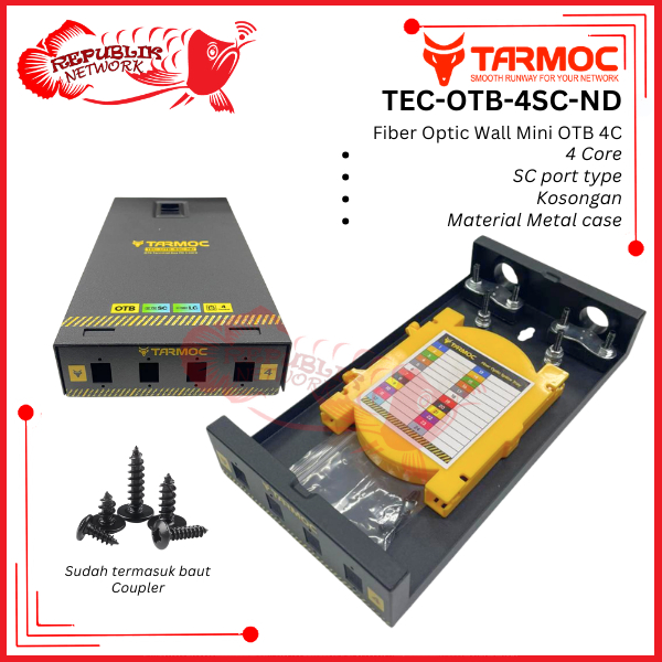 Tarmoc Fiber Optic mini OTB 4 Core SC | Roset FO Besi 4C Kosongan