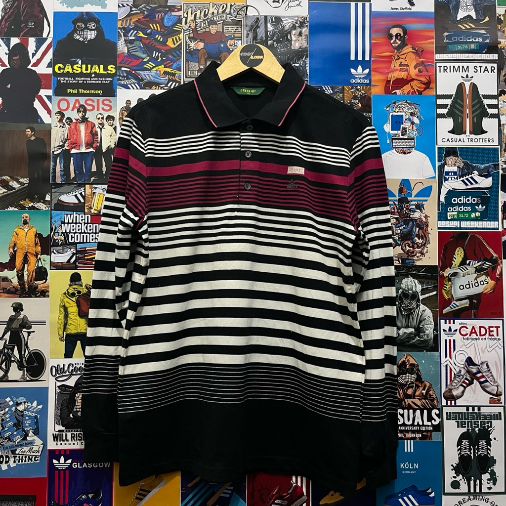 Long Sleeve / Polo Shirt / Rugby Shirt / Vintage / Second / GREENJOY