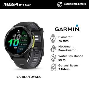 Jam Tangan GARMIN Pria Original GAR FORERUNNER 970 BLK/YLW SEA